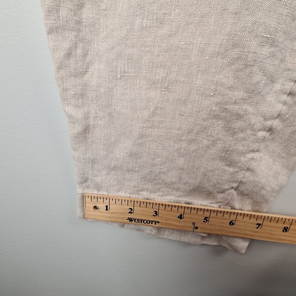 Athleta Women's Size 14 Beige Linen Voyager Chambray Pants Lightweight Ankle‎ - Picture 5 of 11